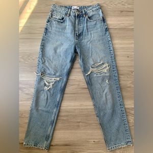 Zara ripped boyfriend jeans